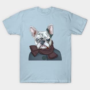 Frnch bulldog in scarf and coat T-Shirt